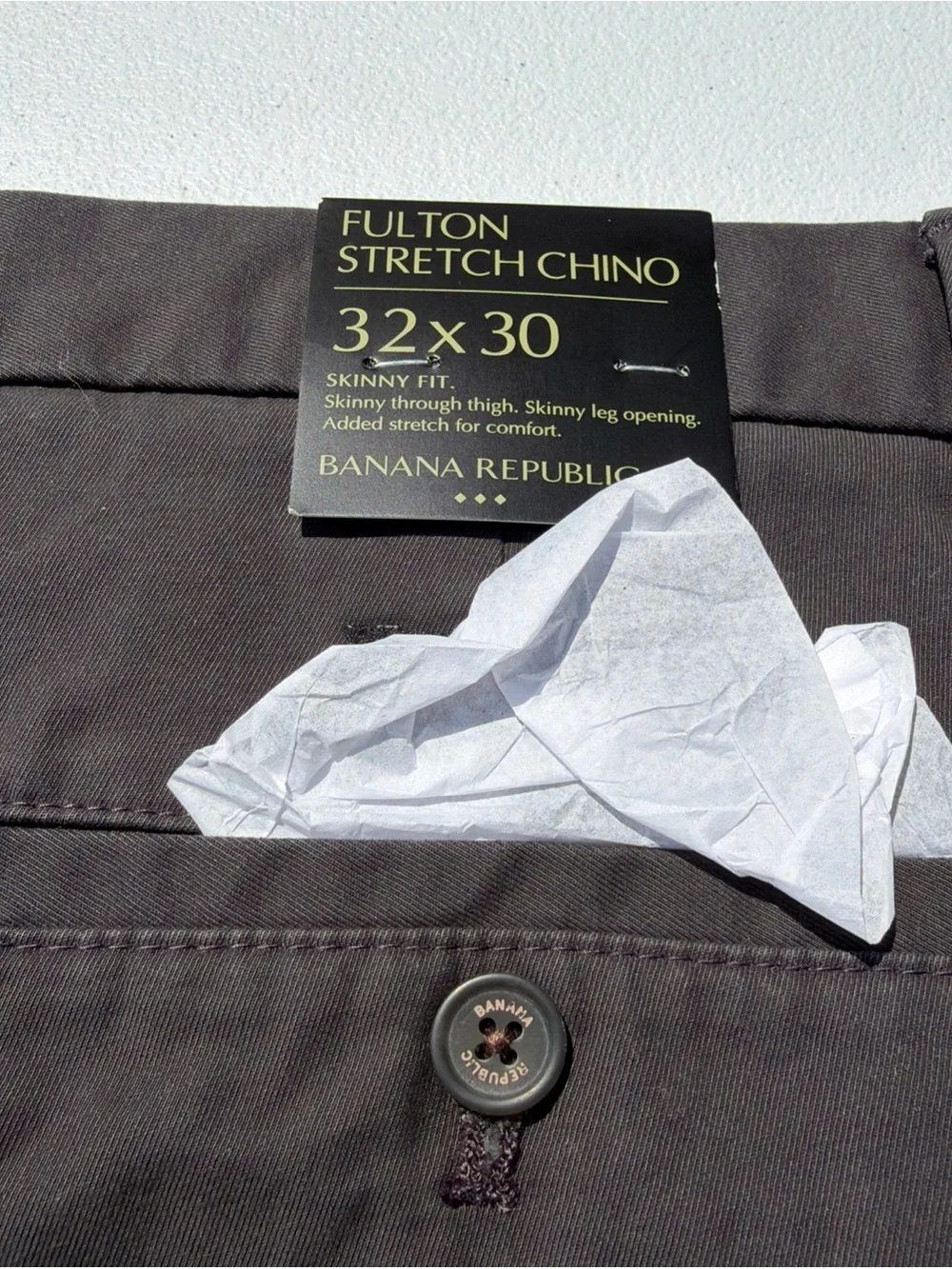 Banana Republic Men's Casual Pants, Fulton Skinny Chino, Slim-Fit Tapered Leg NW